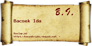 Bacsek Ida névjegykártya